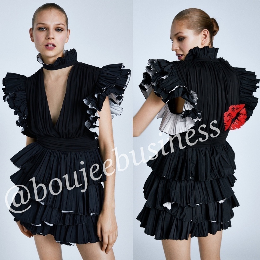 ZARA Ruffled Sleeve Top - Picture 1 of 6